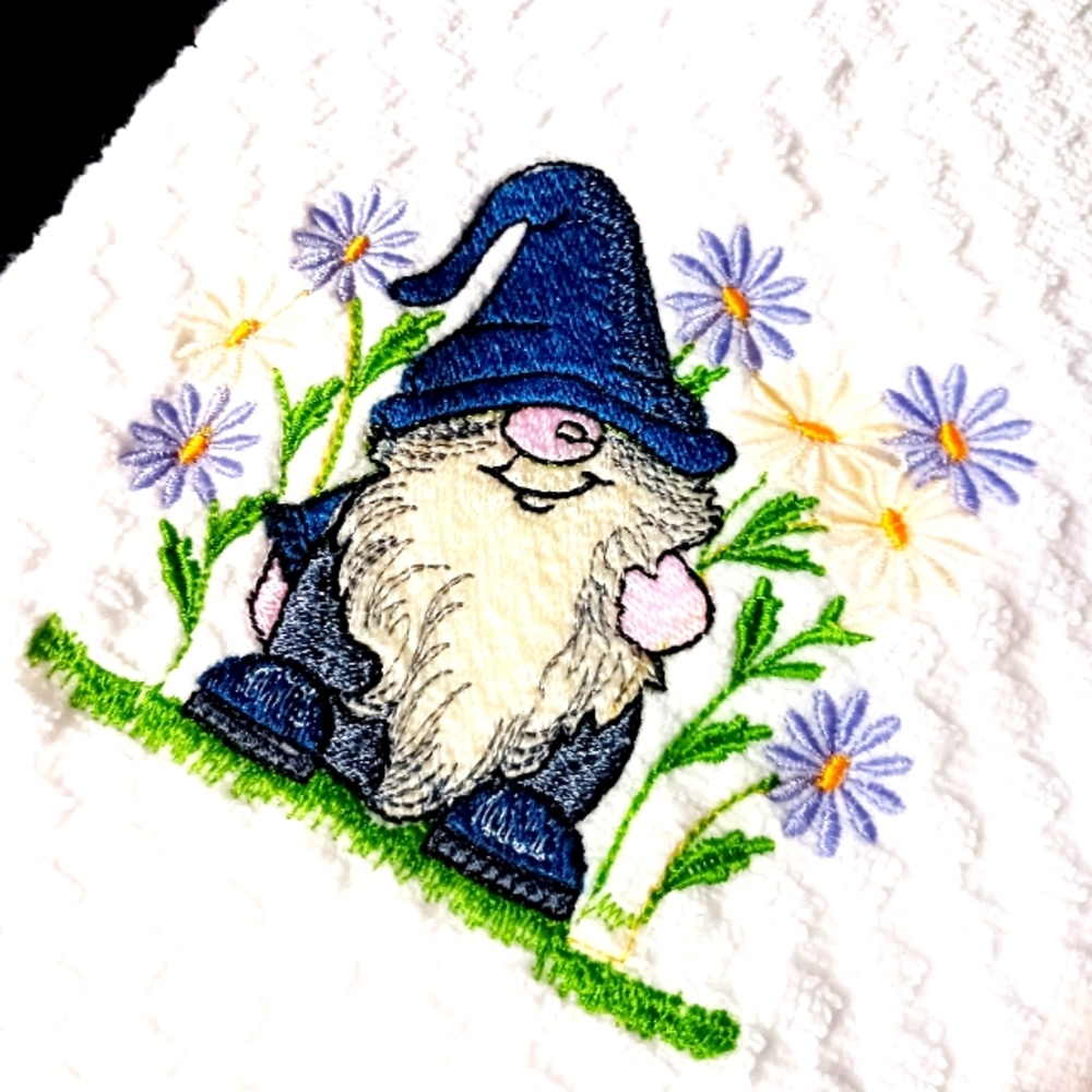 Embroidered Waffle Towel
